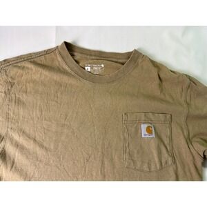 Carhartt Men's Loose Fit Short Sleeve T Shirt Tan K87 Workwear Size S
